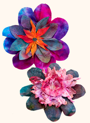 Textile Group Christmas decorations - Peninsula Arts foyer - photo Leoni Jenkin Christmas textile art floral display