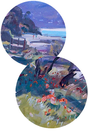 Peter Smales oil painting, detail Peter Smales oil painting, detail