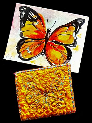 Artist trading cards featuring butterflies