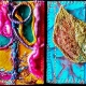 Brightly coloured artist trading cards