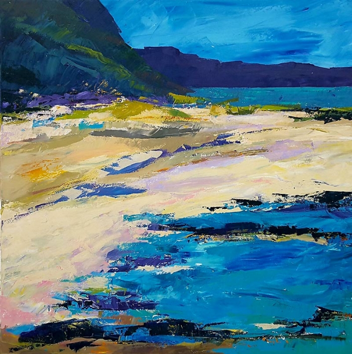 ‘Around the Headland Coastal Walk’, painting by Catherine Hamilton, acrylic and inks 'Around the Headland Coastal Walk', seascape painting by Catherine Hamilton, acrylic and inks