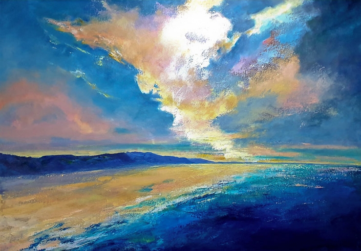 ‘Dawns Palette’, seascape painting by Catherine Hamilton 'Dawns Palette', seascape painting by Catherine Hamilton