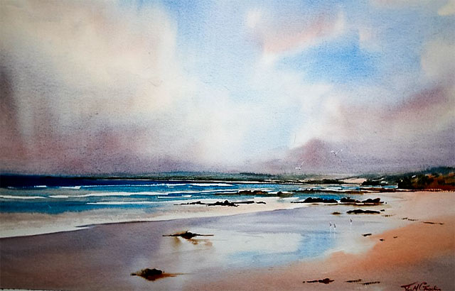 Julie Goldspink – Southern Coastal Beauty – watercolour on paper Southern Coastal Beauty, watercolour painting by Julie Goldspink on Arches 300gsm watercolour paper