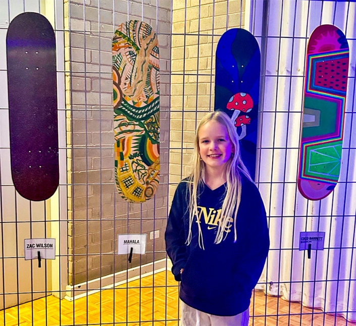 Drift Rolling Canvas Exhibition 2023 - decorated skateboards with artist