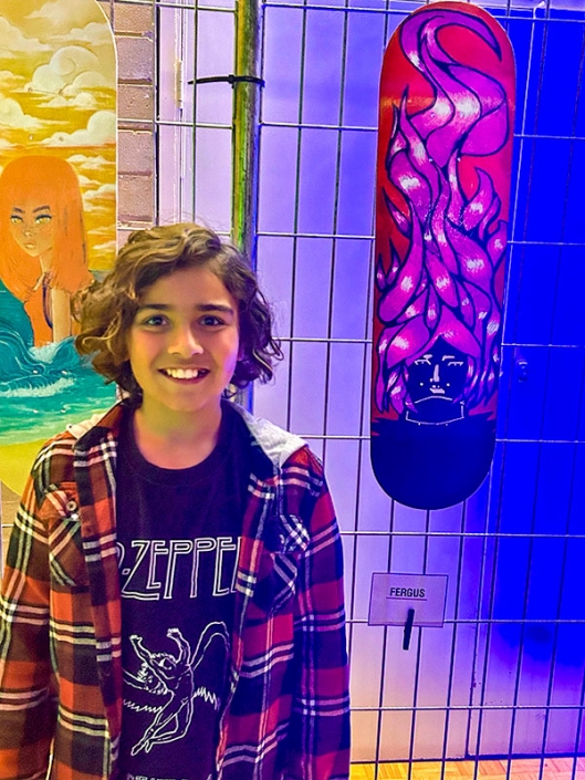 Drift Rolling Canvas Exhibition 2023 - decorated skateboards with artist