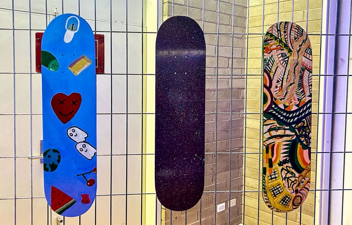 Drift Rolling Canvas Exhibition 2023 - decorated skateboards