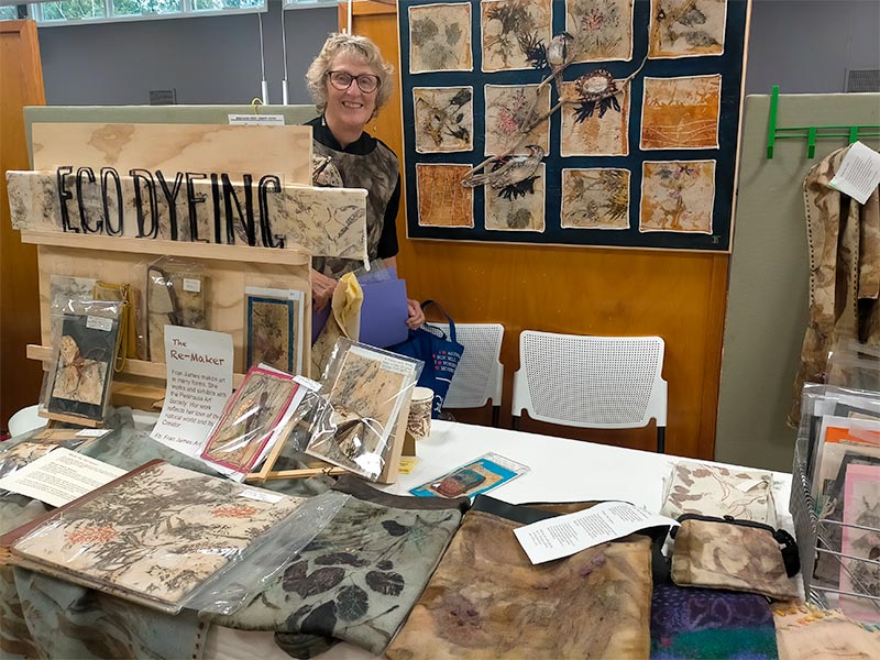 Fran James from the Peninsula Arts Textile Group, at Hastings Craft Expo