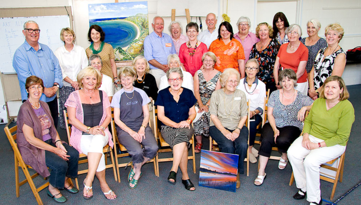 Colin Johnson and students at an art appraisal session at PAS Nov 2012