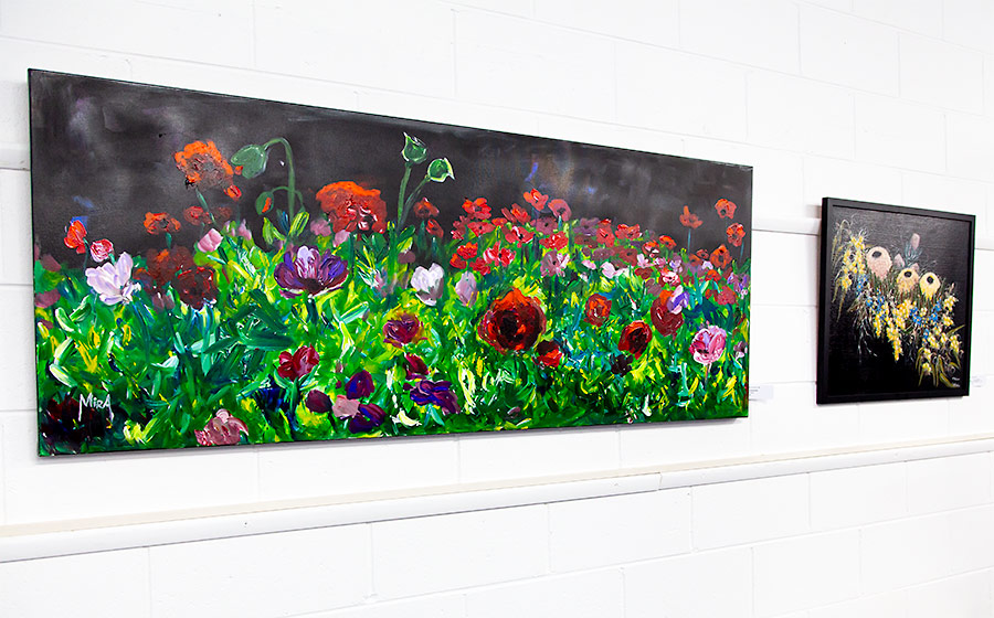 Mira Lambadaridis – Field Of Flowers (left) and Tania Podner – Australian Flora Mira Lambadaridis - Field Of Flowers (left) and Tania Podner - Australian Flora