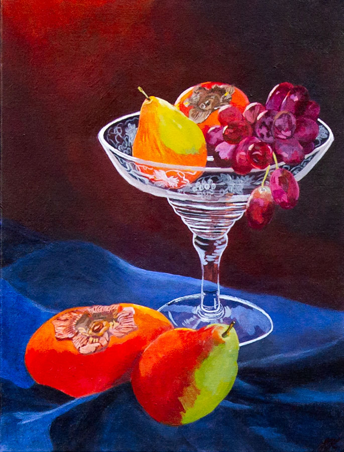Katherine Kok – Fruit Bowl – Acrylic on Canvas Katherine Kok - Fruit Bowl - Acrylic on Canvas