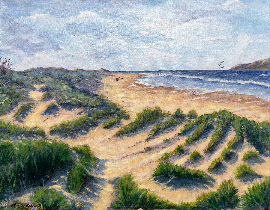 Judith Bakewell – Cotters Beach – Acrylic Judith Bakewell - Cotters Beach - Acrylic