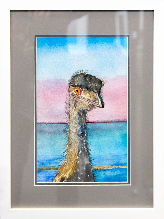 Watercolour by Pat Neilson Watercolour of an emu by Pat Neilson