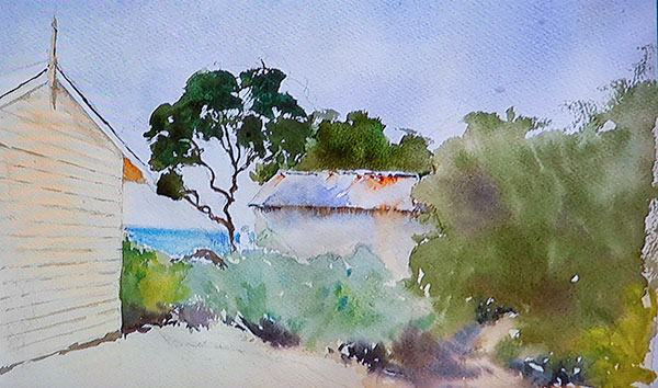 Broad washes in place.